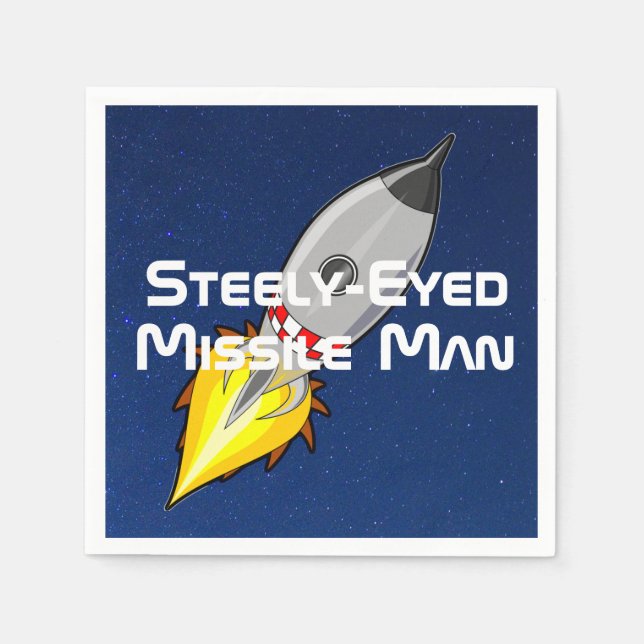 Serviette En Papier Homme aux missiles à oeil serré (Devant)
