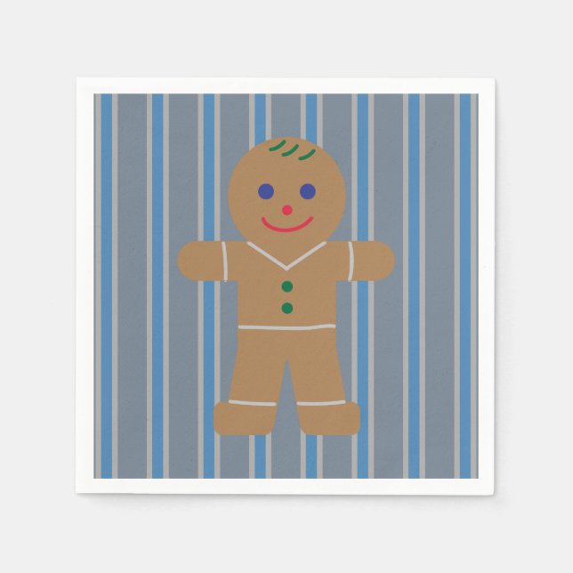 Serviette En Papier Homme de pain d'épices amusant et fantaisiste (Devant)