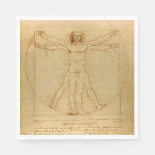 Serviette En Papier Homme vitruvien par Leonardo Da Vinci