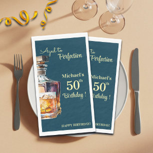 Serviette En Papier Hommes âgés à la perfection 50 ans Whiskey Anniver