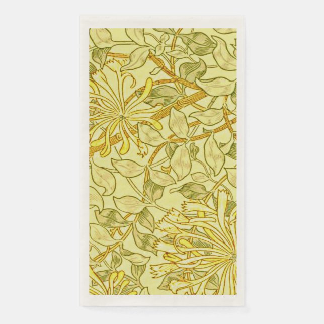 Serviette En Papier Honeysuckel Yellow par William Morris (Devant)
