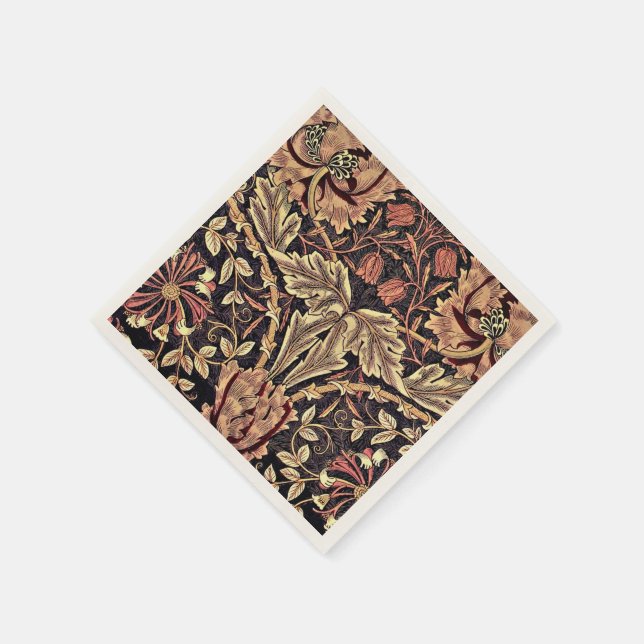 Serviette En Papier Honeysuckle, un design William Morris, (Coin)