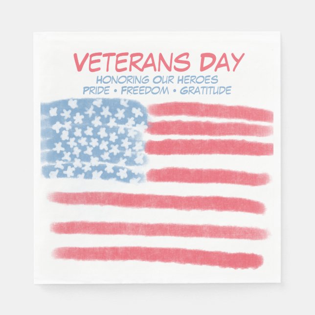 Serviette En Papier Honoring Heroes | Veterans Day Celebration (Devant)