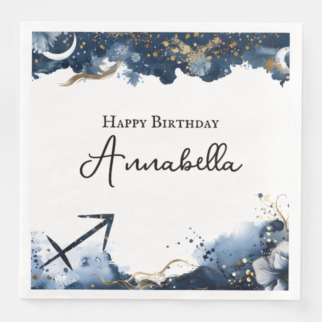 Serviette En Papier Horoscope céleste Sagittaire Anniversaire (Devant)