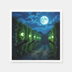 Serviette En Papier Horreur de haie d'Halloween hantée