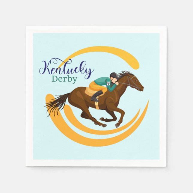 Serviette En Papier Horse Racing Paper (Devant)