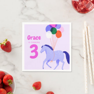 Serviette En Papier Horse Thème Anniversaire