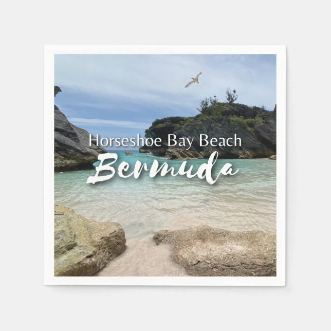 Serviette En Papier Horseshoe Bay Beach Bermuda Papier Napkin (Devant)