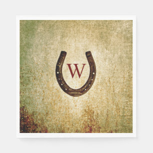 Serviette En Papier Horseshoe Monogrammed Lunch Napkin