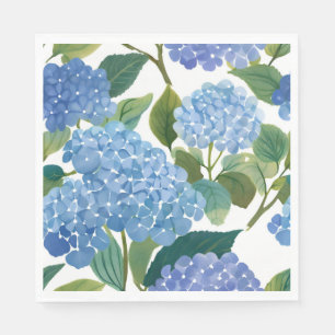 Serviette En Papier Hortensias bleus Buisson floral magnifique