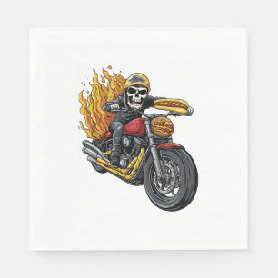 Serviette En Papier Hot Dog Rider - Funky Biker Skull