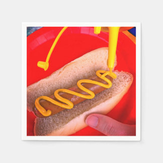 Serviette En Papier Hotdog et moutarde - Papier Napkin