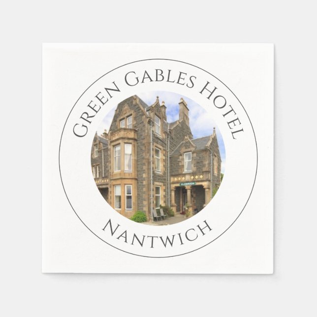 Serviette En Papier Hotel Name Plus Hotel Photo sur (Devant)