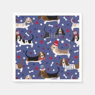 Serviette En Papier Hound Patriotique Basset