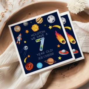 Serviette En Papier Houston We Have A 7 Year Old 7e Anniversaire