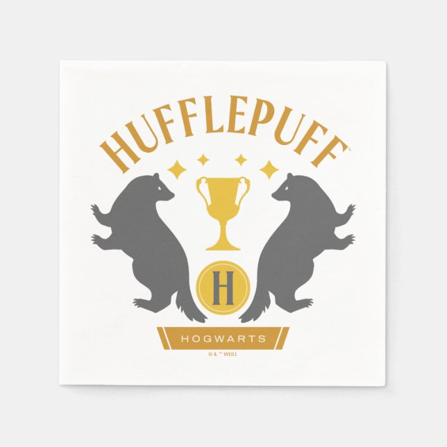 Serviette En Papier HUFFLEPUFF™ Badger and Cup House Pride Graphisme (Devant)