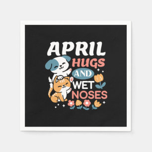 Serviette En Papier Hugs, Nez Humide et Vibes de Printemps - Animaux d