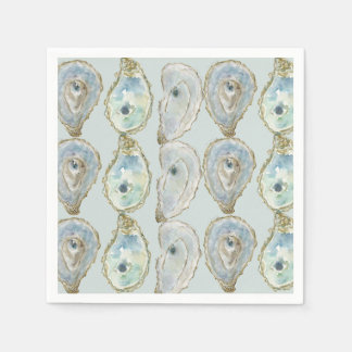 Serviette En Papier Huîtres aquarelles