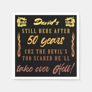 Serviette En Papier Humour du 50e anniversaire masculin