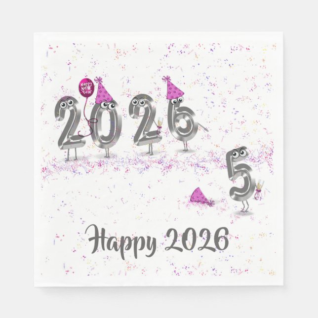 Serviette En Papier humour du Nouvel An 2025 (Devant)