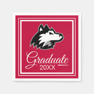 Serviette En Papier Huskies du nord de l'Illinois Diplôme