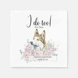 Serviette En Papier Husky Chien Mariage Cocktail Napkins