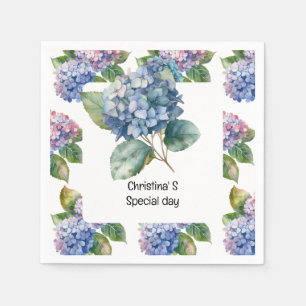 Serviette En Papier Hydrangea fleurs flore fleuriste amant aquarelle