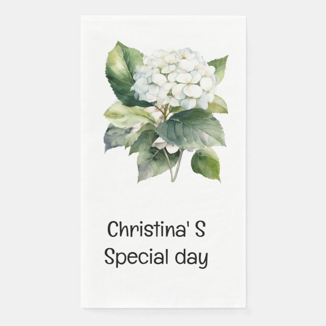 Serviette En Papier Hydrangea fleurs flore fleuriste amant aquarelle (Devant)