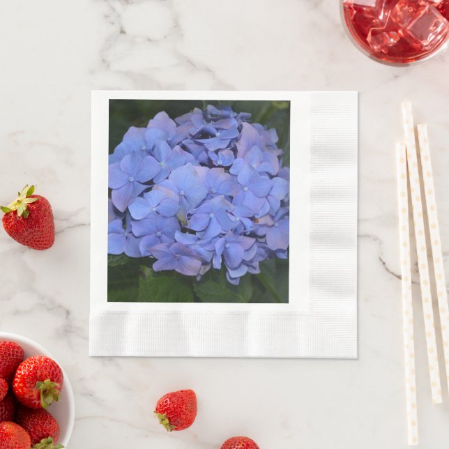 Serviette En Papier Hydrangea macrophylla rustique pourpre (En situation)