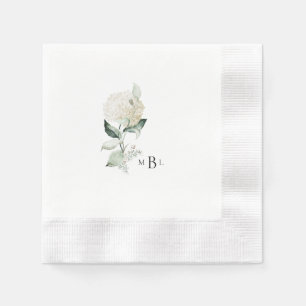 Serviette En Papier Hydrangea Monogram Mariage Cocktail