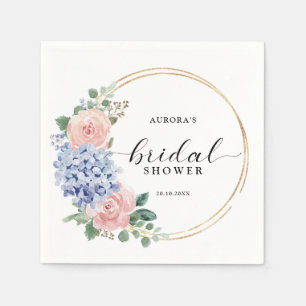 Serviette En Papier Hydrangeas pastel bleu poussiéreux rose pour Baby 