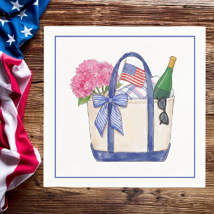 Serviette En Papier Hydrangeas Patriotiques Américaine Pique-Nique 