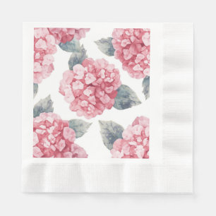 Serviette En Papier Hydrangeas Roses Peinture Fleurs Aquarelle Fleurs