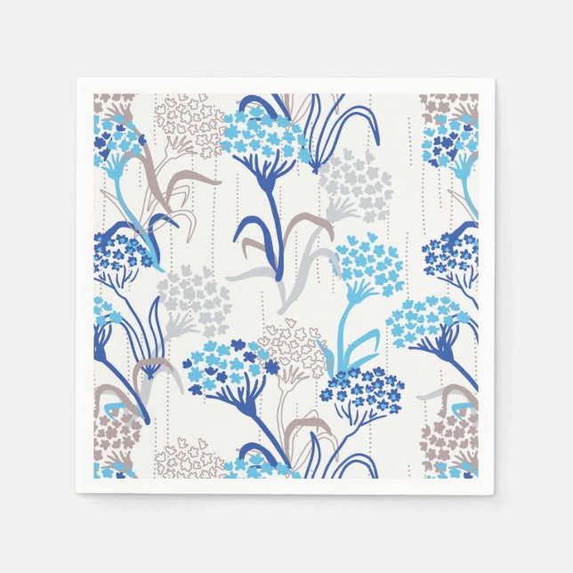 Serviette En Papier Hydrangée légère et aérée Motif floral (Devant)