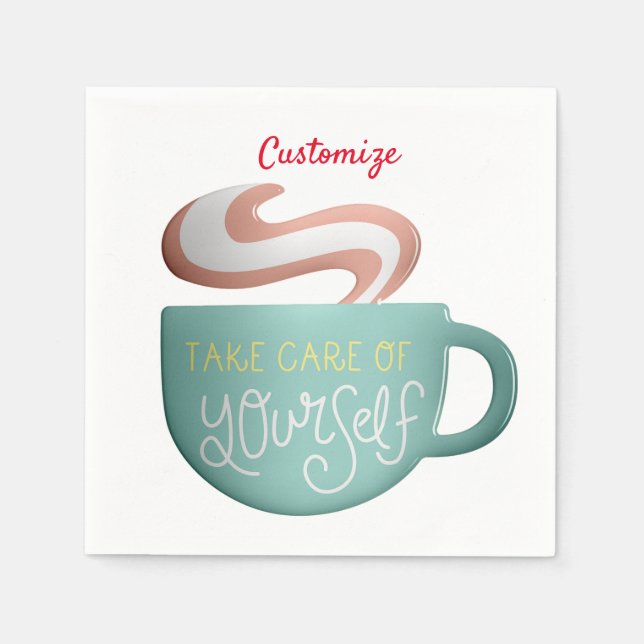 Serviette En Papier Hygge Drink Self-Care Thunder_Cove (Devant)