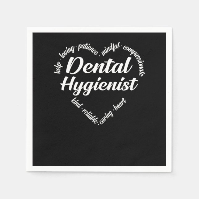 Serviette En Papier Hygiéniste dentaire Hygiéniste cardiaque Mot Cloud (Devant)