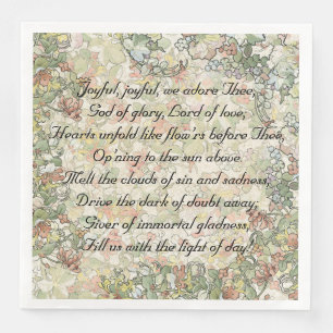 Serviette En Papier Hymne Joyeux Joyeux Mucha Fleurs Art Nouveau