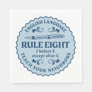 Serviette En Papier I avant E sauf après C Règle drôle