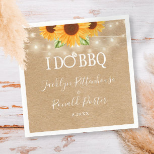 Serviette En Papier I Do BBQ Sunflower String Fiançailles