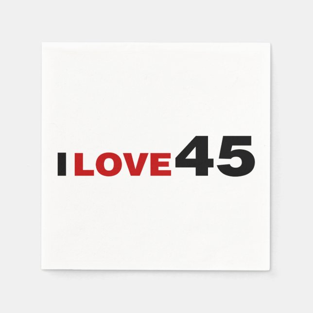Serviette En Papier I Love 45 (Devant)