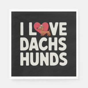 Serviette En Papier I Love Dachshunds mignon dessin