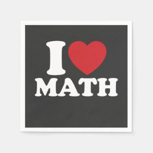 Serviette En Papier I Love Math I Heart Super Retro