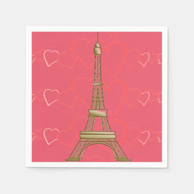 Serviette En Papier I Love Paris Papier serviettes (Devant)
