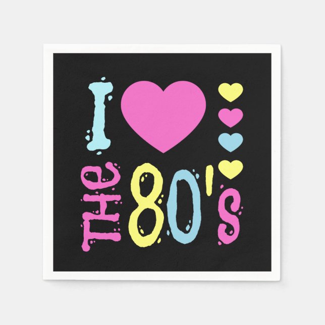 Serviette En Papier I Love the 80s Disco Costume (Devant)