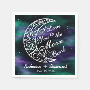 Serviette En Papier "I Love You To The Moon and Back" Mariage personna