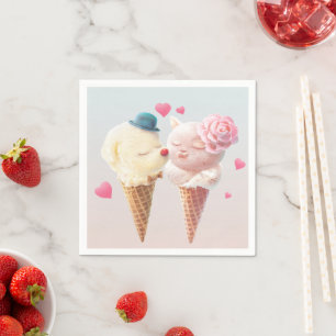 Serviette En Papier Ice Cream Love