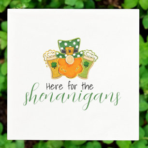 Serviette En Papier Ici pour les Shenanigans St Patricks Leprechaun 
