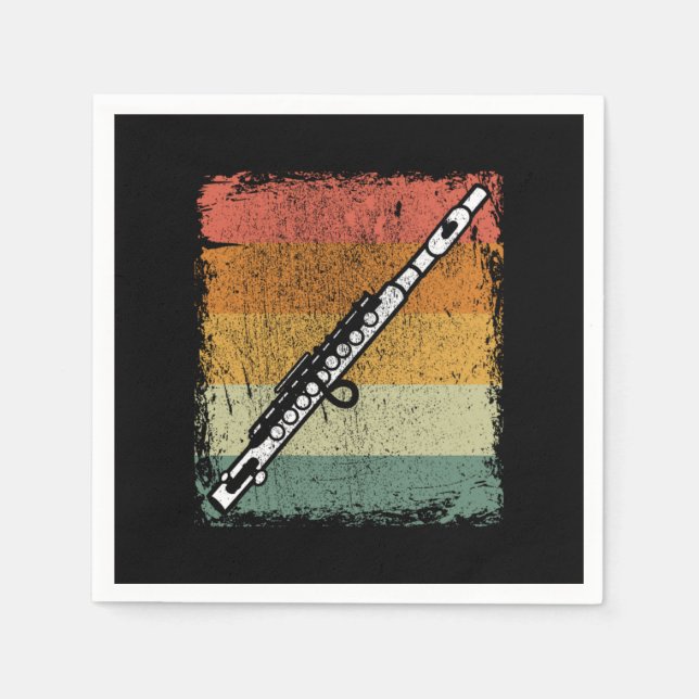 Serviette En Papier Idée cadeau Flute Player vintage (Devant)