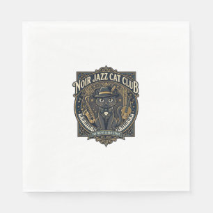 Serviette En Papier Idée cadeau pour papa chat de chat jazz noir - Cha