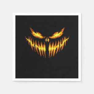 Serviette En Papier Idée Cadeau Visage Citrouille Effrayant Halloween